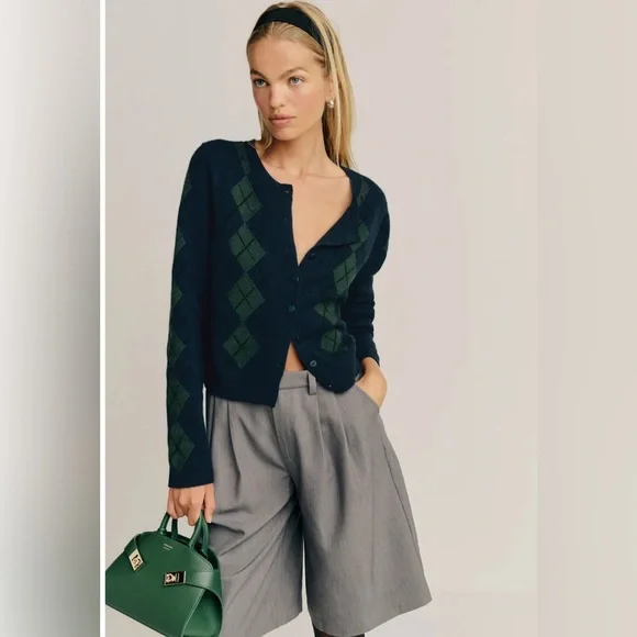 Reformation Clara Argyle Cardigan - Picture 3 of 6